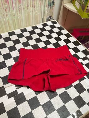 Red Athletic Shorts with Wide Waistband -dairy boy
